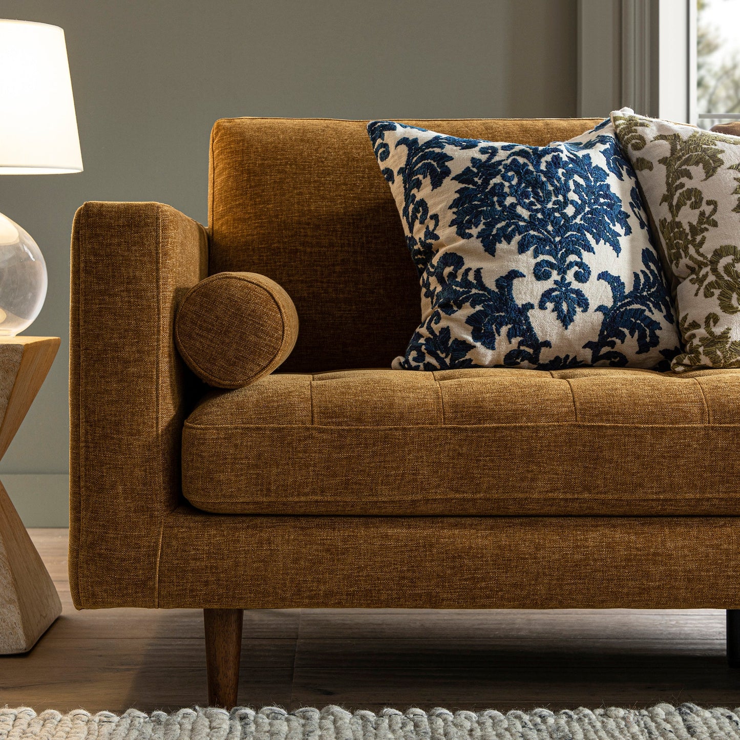 Henrietta Spiced Honey Chenille Grand 4-Seater Chaise End Sofa, Right Hand Facing