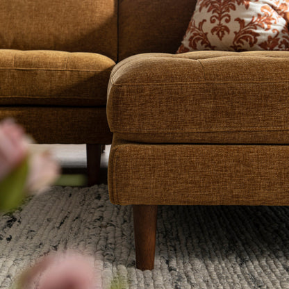 Henrietta Spiced Honey Chenille Grand 4-Seater Chaise End Sofa, Right Hand Facing