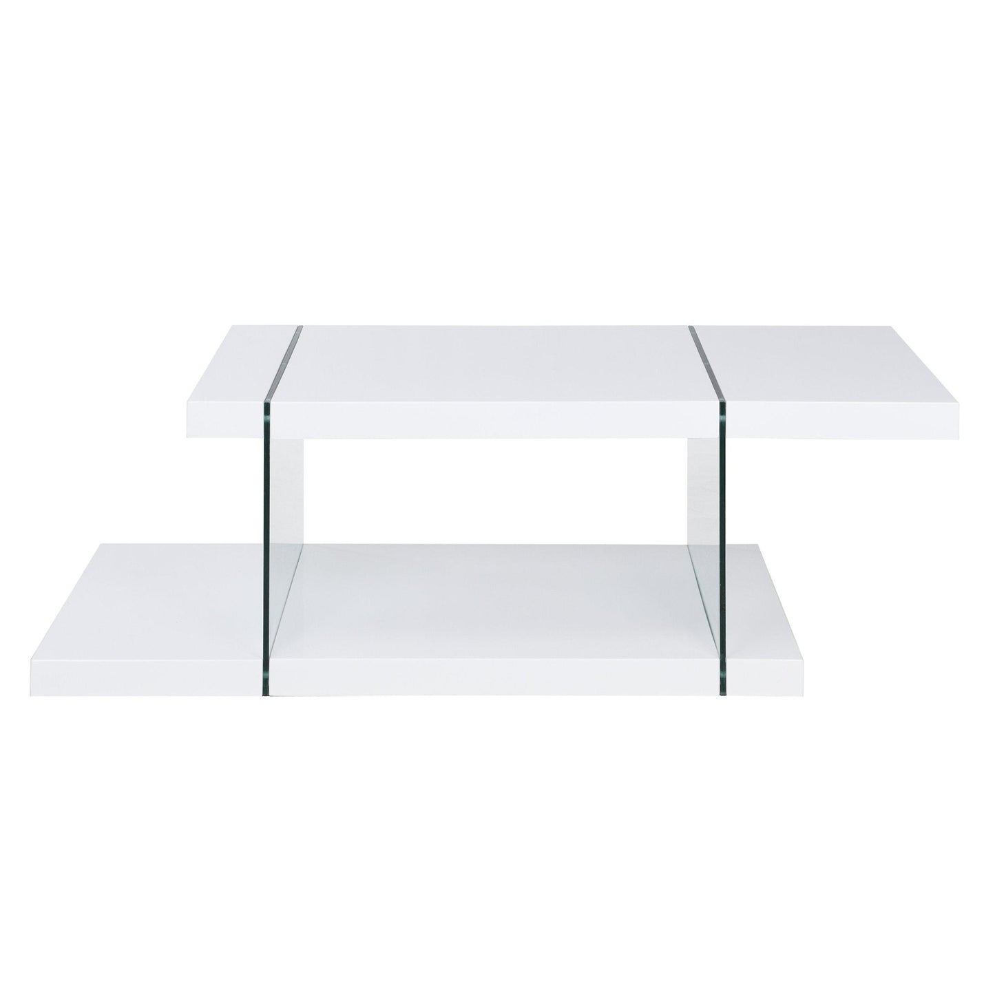 Albion White High Gloss and Glass Coffee Table