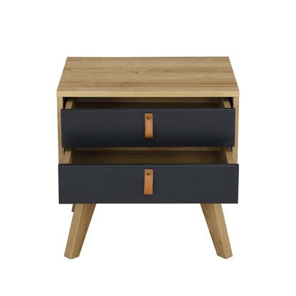 Tallis Two Tone Bedside Table with 2 drawers