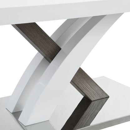 Basel High Gloss White Coffee Table with Stainless Steel Base