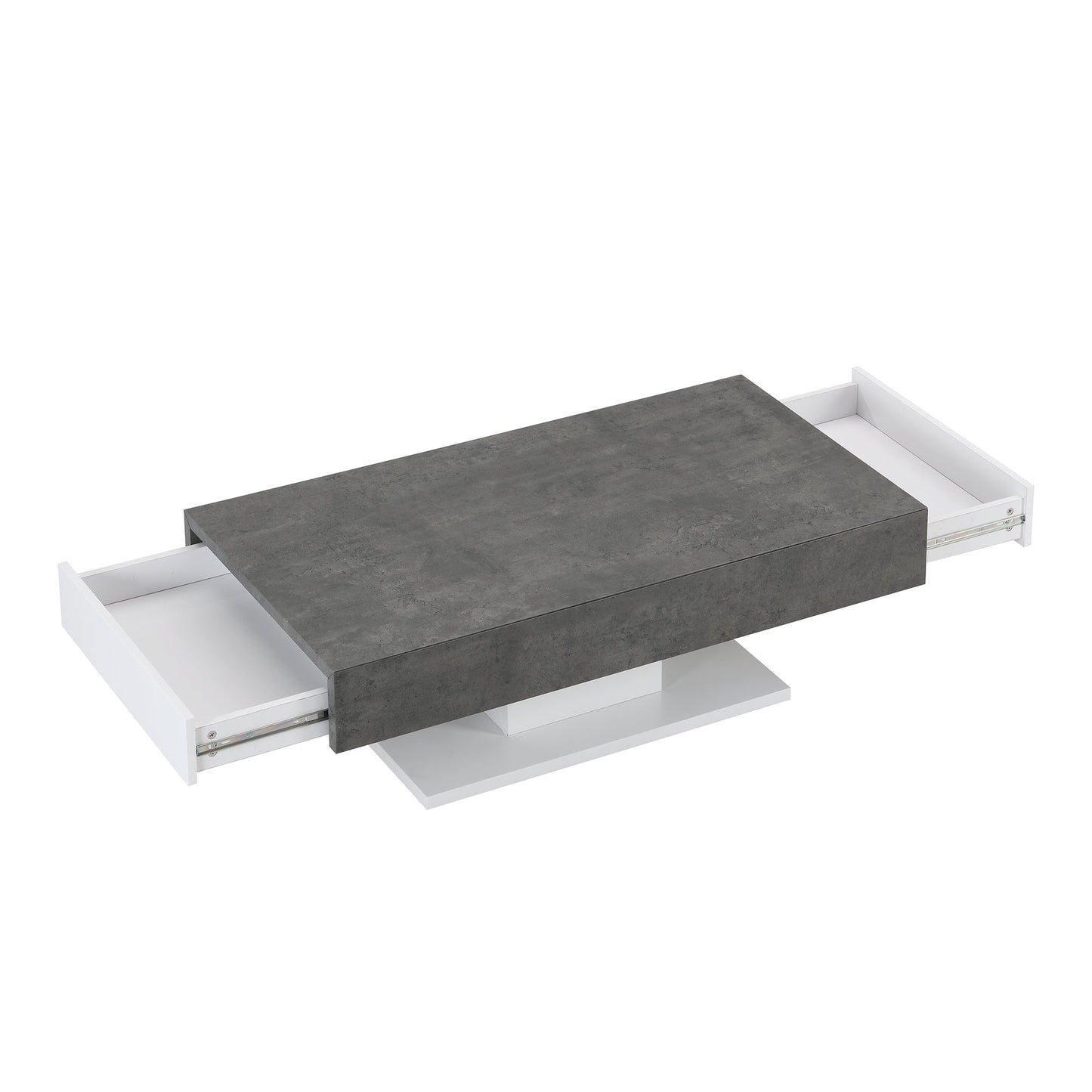 Goswell Concrete Effect Coffee Table with Double Drawers