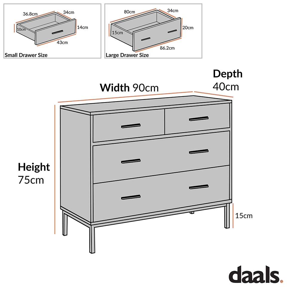 Carnaby 2 over 2 Chest of Drawers