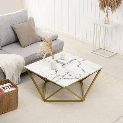 Giulia Marble Effect Square Coffee Table