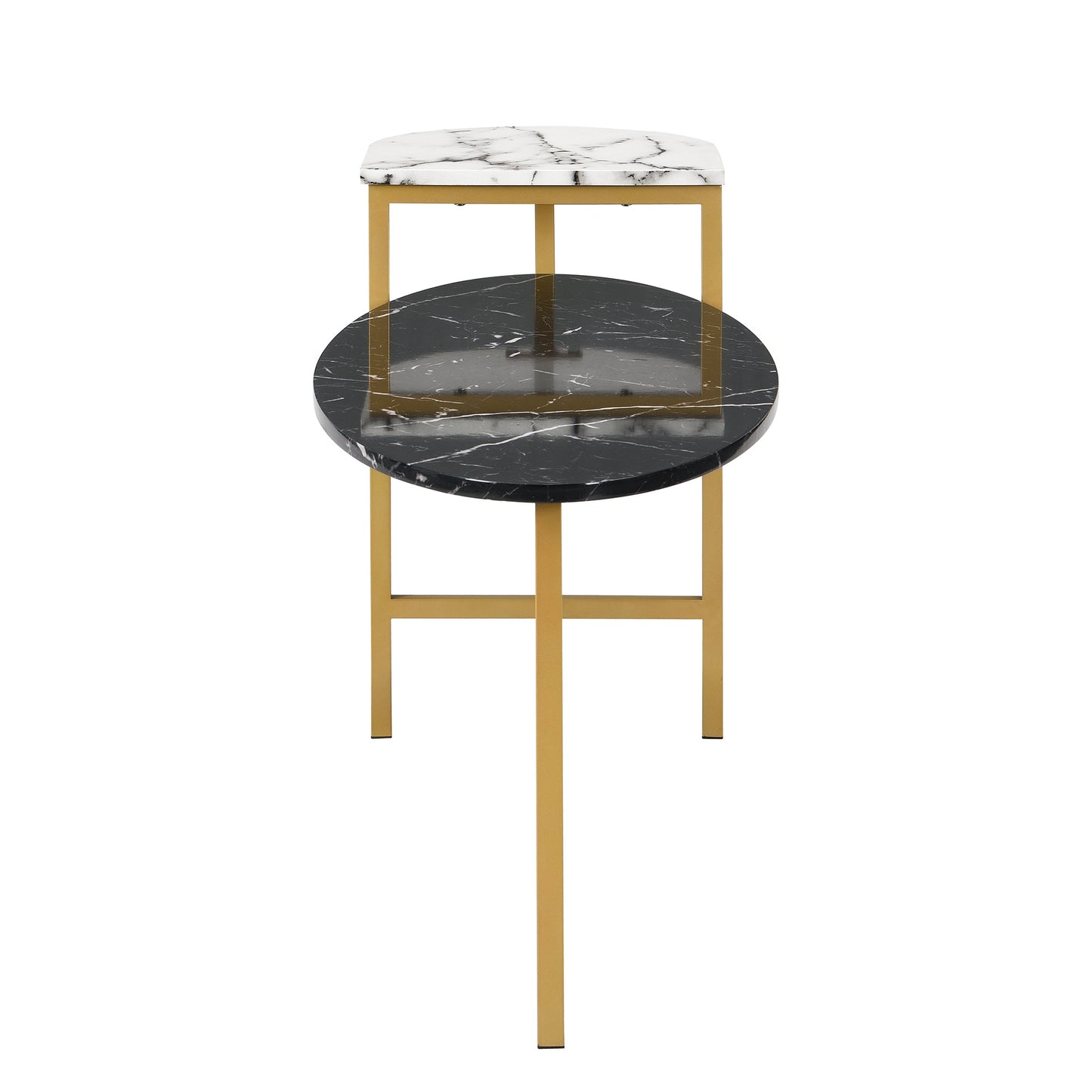 Sarina Black & White Marble Effect Oval Coffee Table