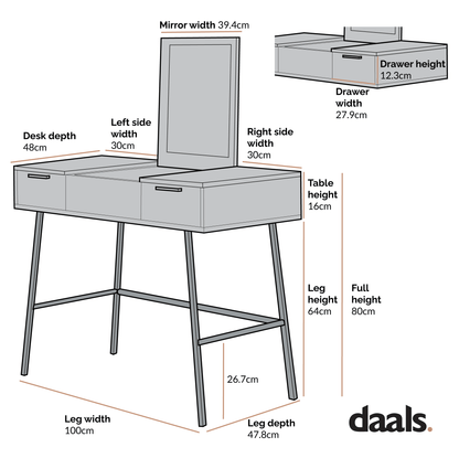 Selwyn Oak Effect Console Dressing Table