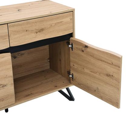 Weston Oak Effect 3 Door 3 Drawer Large Sideboard