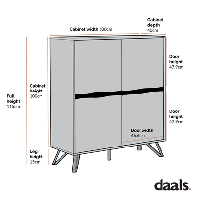 Weston Oak Effect 4 door Cabinet