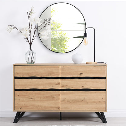 Weston Oak Effect 6 Drawer Chest of Drawers