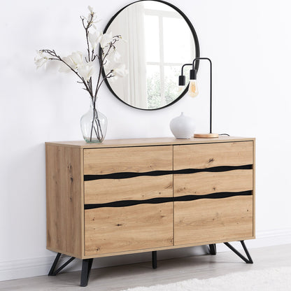 Weston Oak Effect 6 Drawer Chest of Drawers