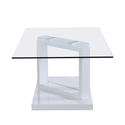 Lucent White High Gloss and Glass Top Coffee Table