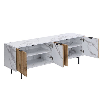 Aspen Oak and Marble Effect 150cm Wide TV Unit
