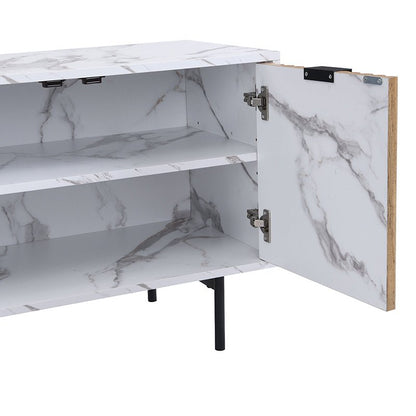 Aspen Oak and Marble Effect 150cm Wide TV Unit