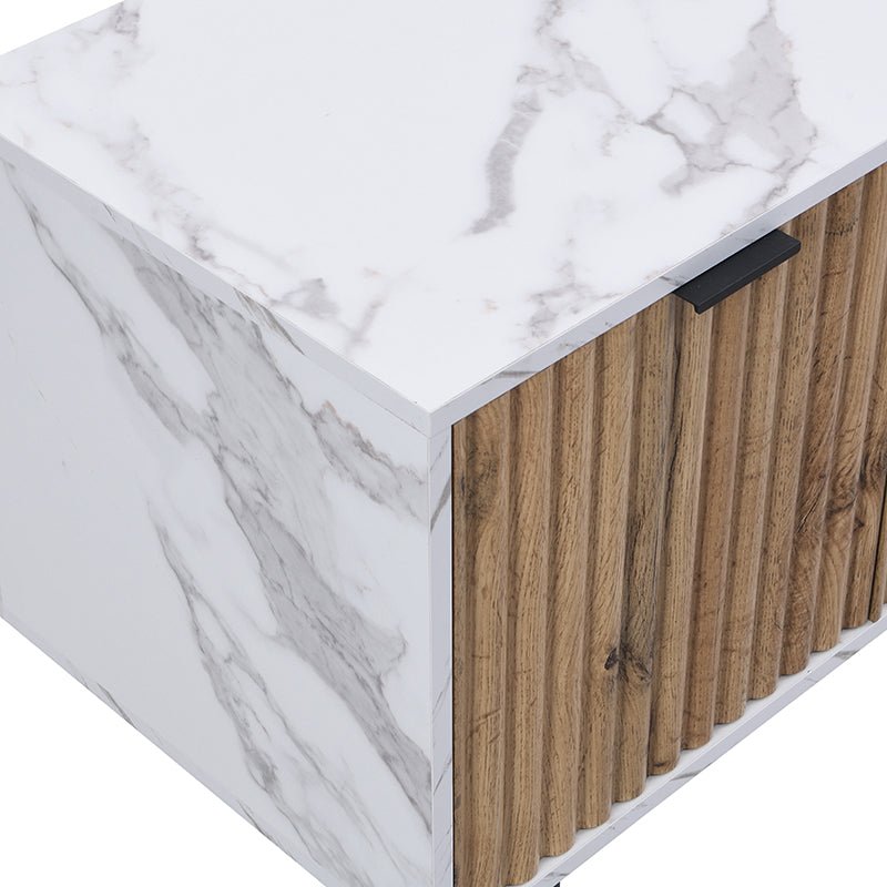 Aspen Oak and Marble Effect 150cm Wide TV Unit