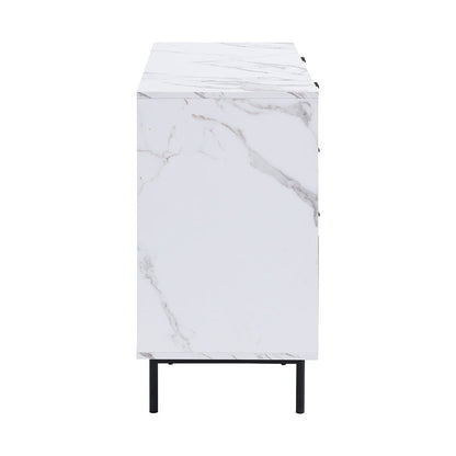 Aspen Oak and Marble Effect 6-Drawer Chest of Drawers