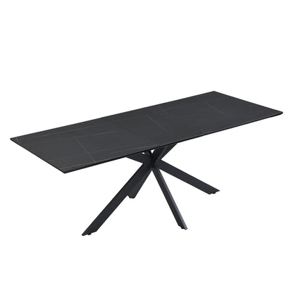 Varden Black Ceramic Extending Dining Table