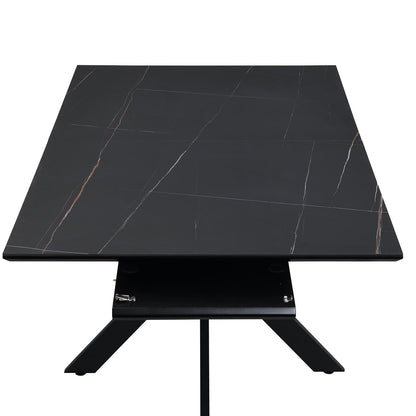 Varden Black Ceramic Extending Dining Table