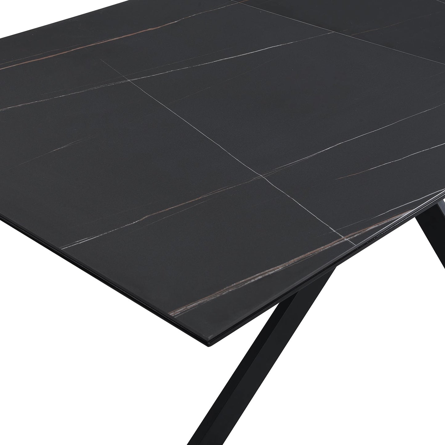 Varden Black Ceramic Extending Dining Table