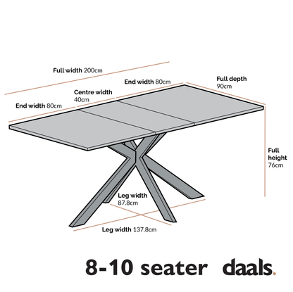Varden Black Ceramic Extending Dining Table