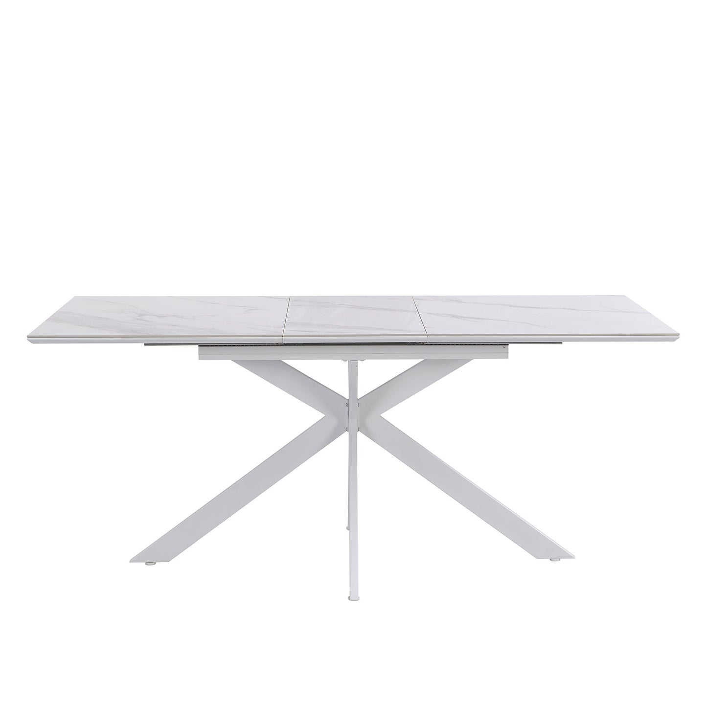 Varden White Ceramic Extending Dining Table