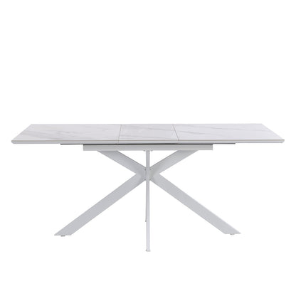 Varden White Ceramic Extending Dining Table