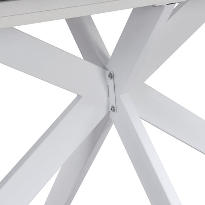 Varden White Ceramic Extending Dining Table