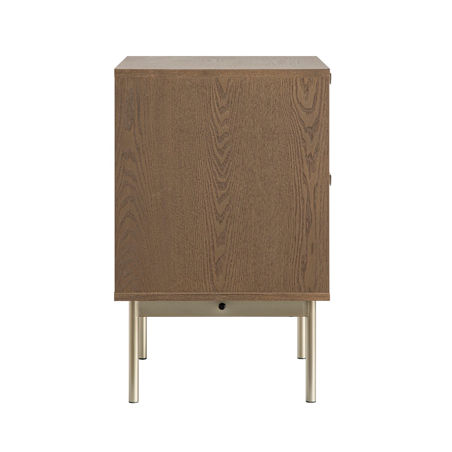 Richmond Ridged 2 Drawer Bedside Table, Dark Ash