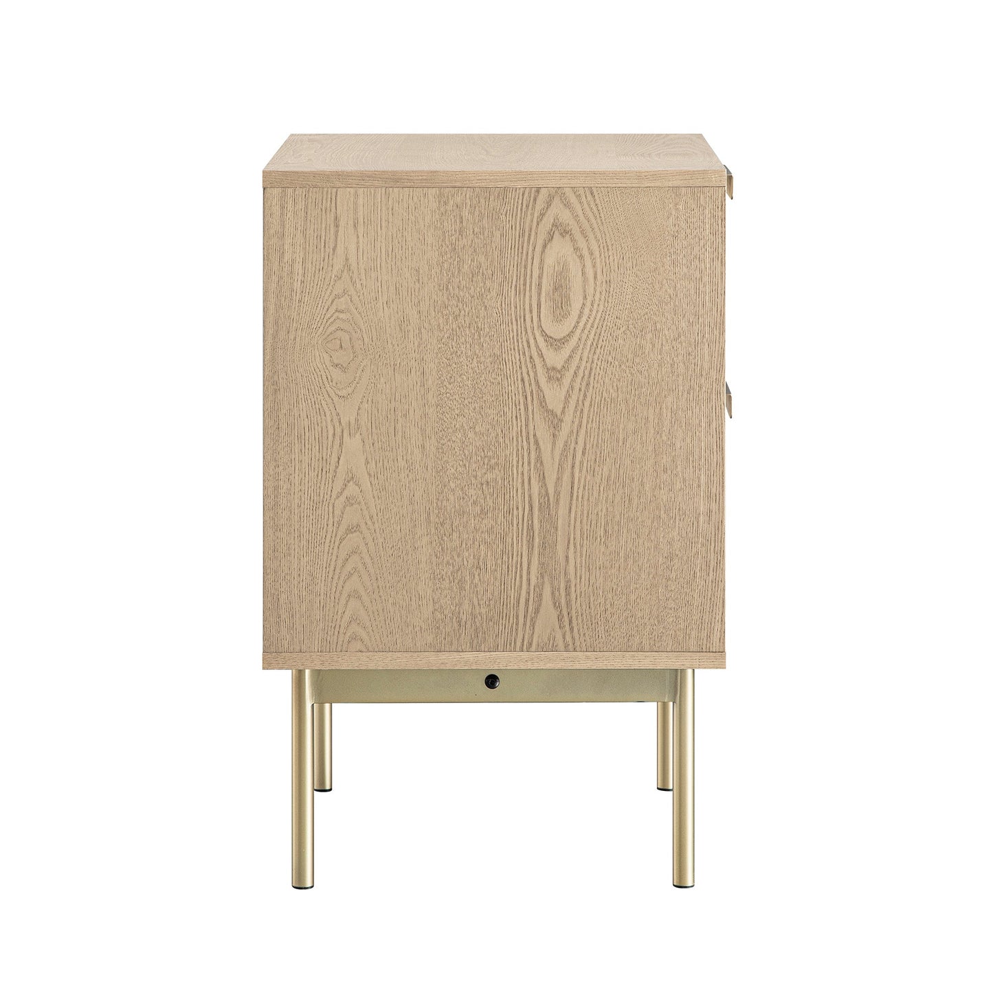 Richmond Ridged 2 Drawer Bedside Table, Light Ash