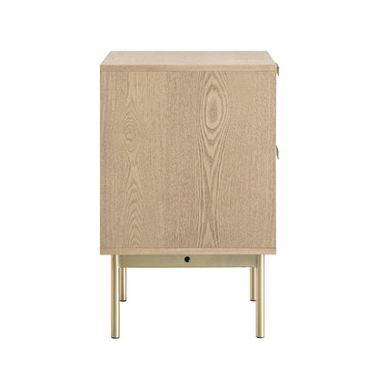 Richmond Ridged 2 Drawer Bedside Table, Light Ash
