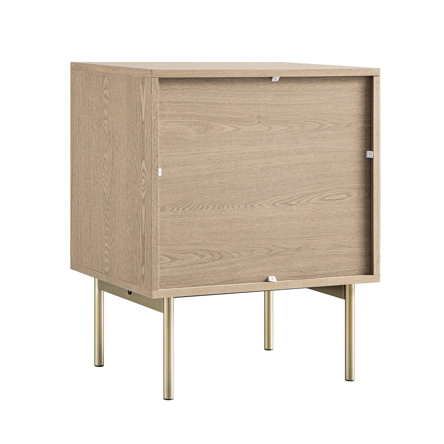 Richmond Ridged 2 Drawer Bedside Table, Light Ash