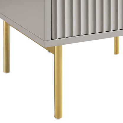 Richmond Ridged 2 Drawer Bedside Table, Matte Taupe