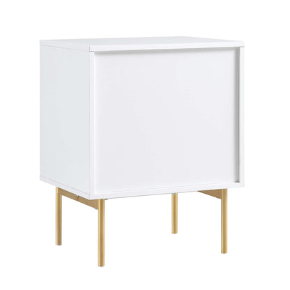 Richmond Ridged 2 Drawer Bedside Table, Matte White