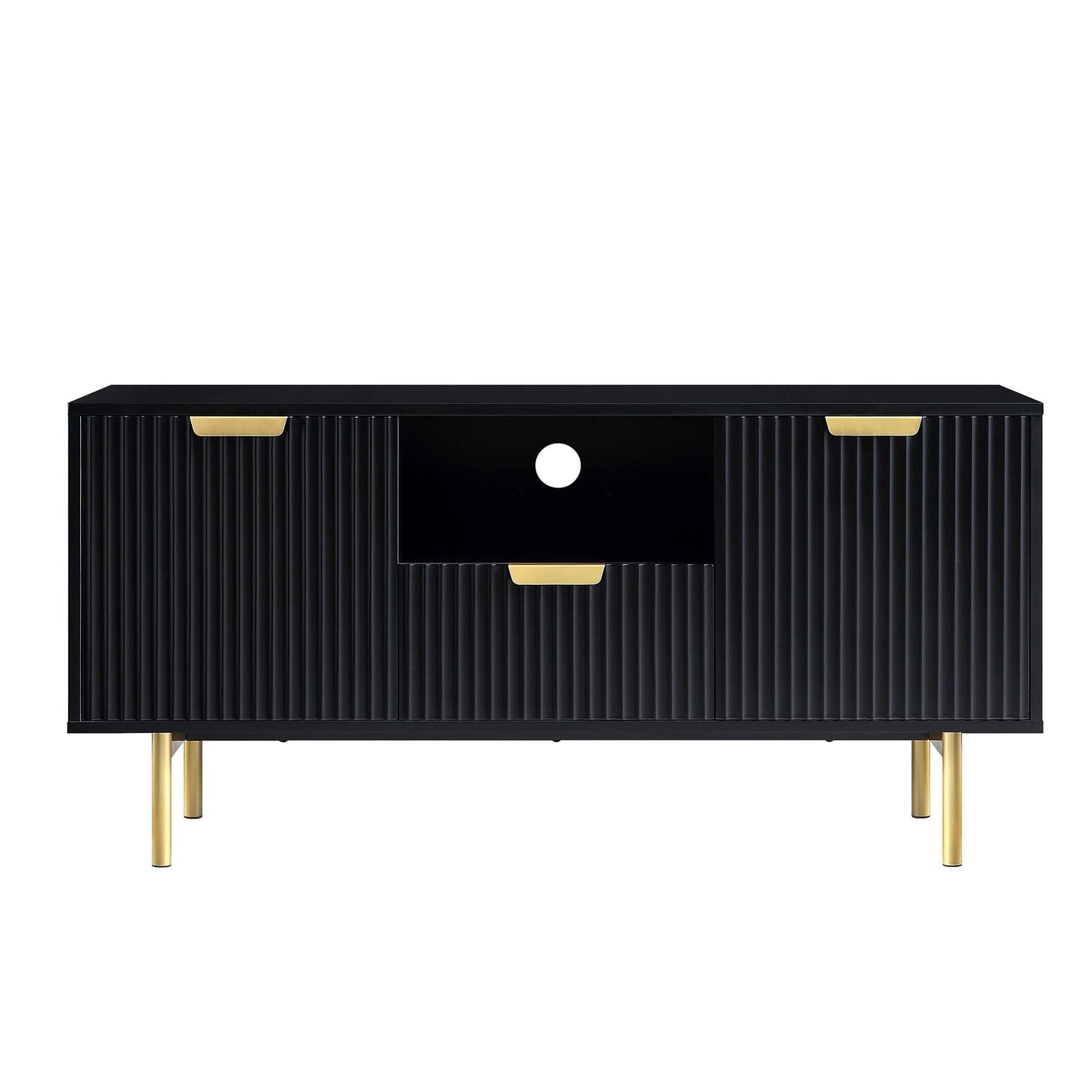 Richmond Ridged 120cm Wide TV Media Unit, Matte Black