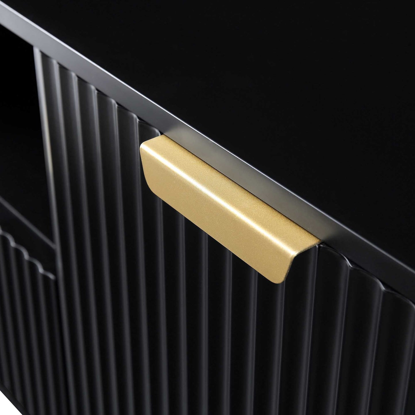 Richmond Ridged 120cm Wide TV Media Unit, Matte Black