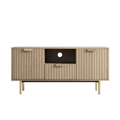 Richmond Ridged 120cm Wide TV Media Unit, Light Ash