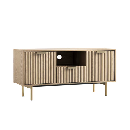 Richmond Ridged 120cm Wide TV Media Unit, Light Ash