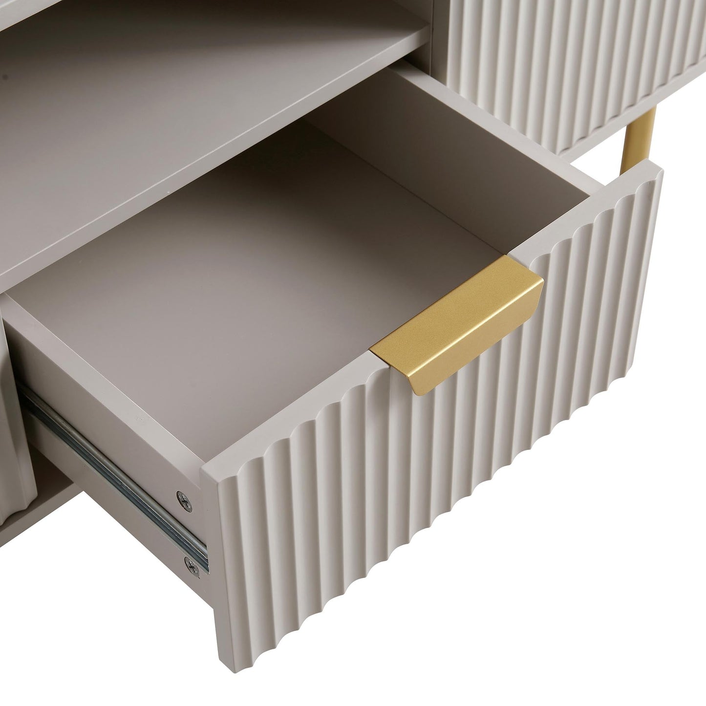 Richmond Ridged 120cm Wide TV Media Unit, Matte Taupe