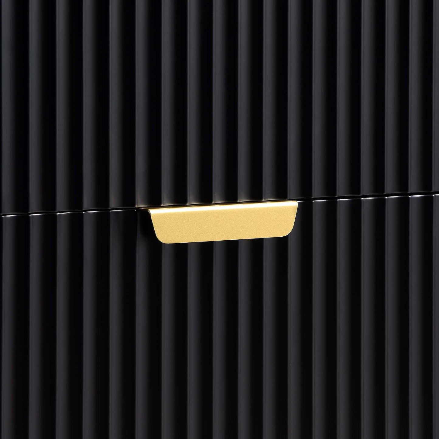 Richmond Ridged Wide Chest of 6 Drawers, Matte Black