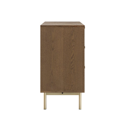 Richmond Ridged Wide Chest of 6 Drawers, Dark Ash