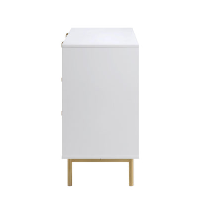 Richmond Ridged Wide Chest of 6 Drawers, Matte White