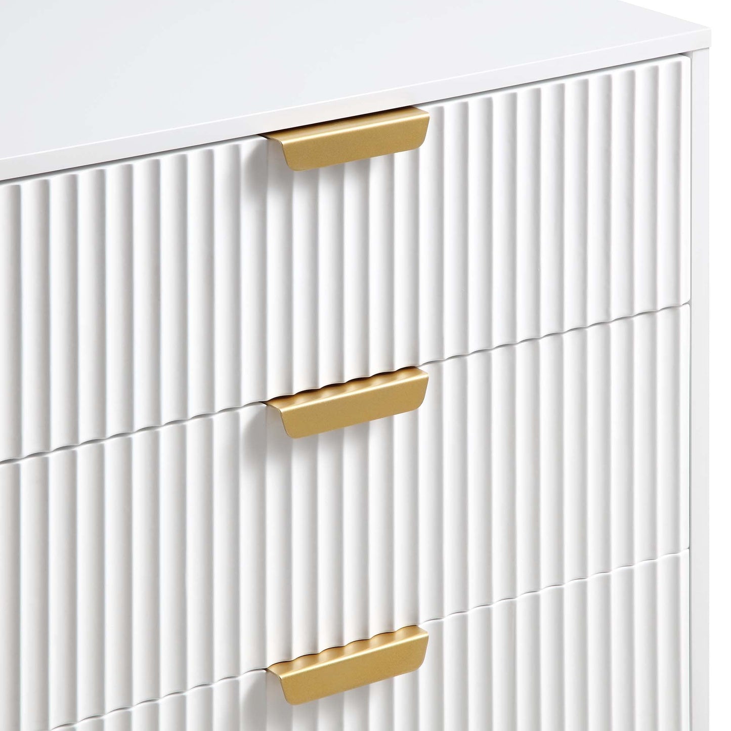 Richmond Ridged Wide Chest of 6 Drawers, Matte White