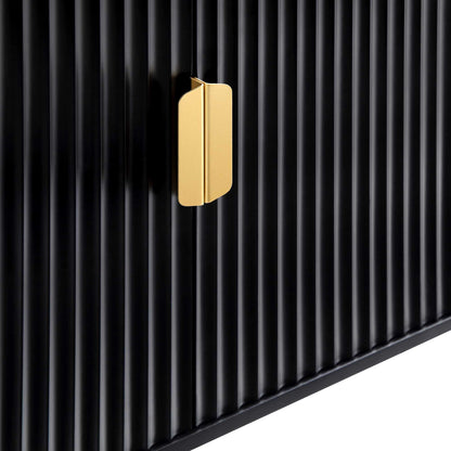 Richmond Ridged Large Sideboard, Matte Black