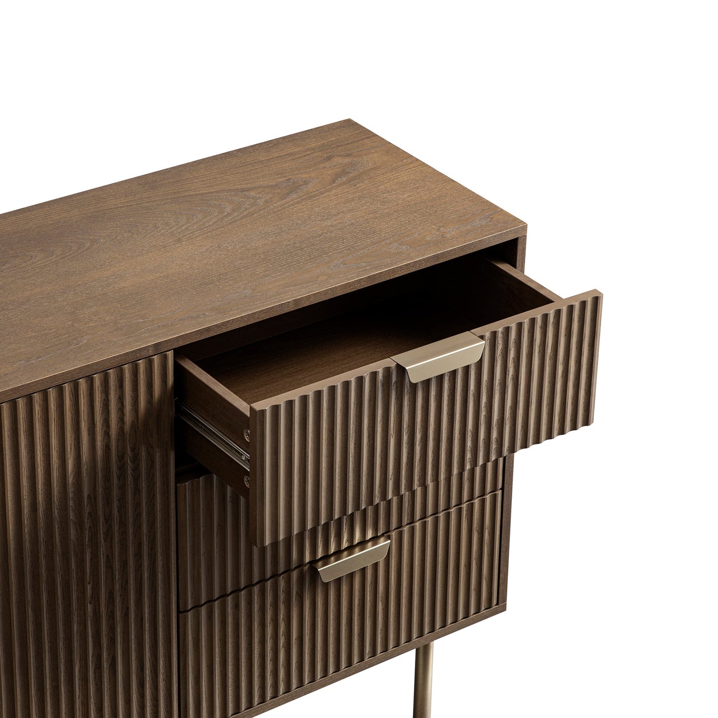 Richmond Ridged Large Sideboard, Dark Ash