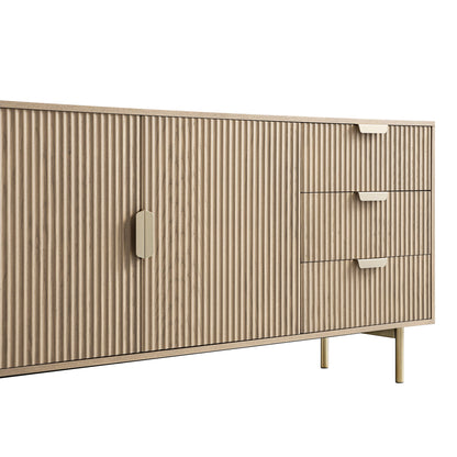 Richmond Ridged Large Sideboard, Light Ash