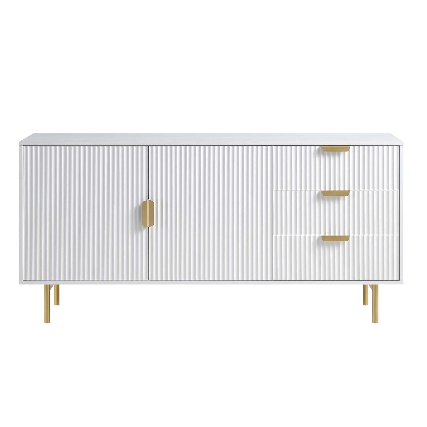 Richmond Ridged Large Sideboard, Matte White