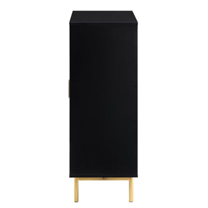 Richmond Ridged Highboard Storage Cabinet, Matte Black
