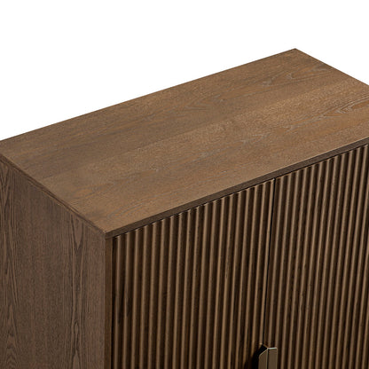 Richmond Ridged Highboard Storage Cabinet, Dark Ash