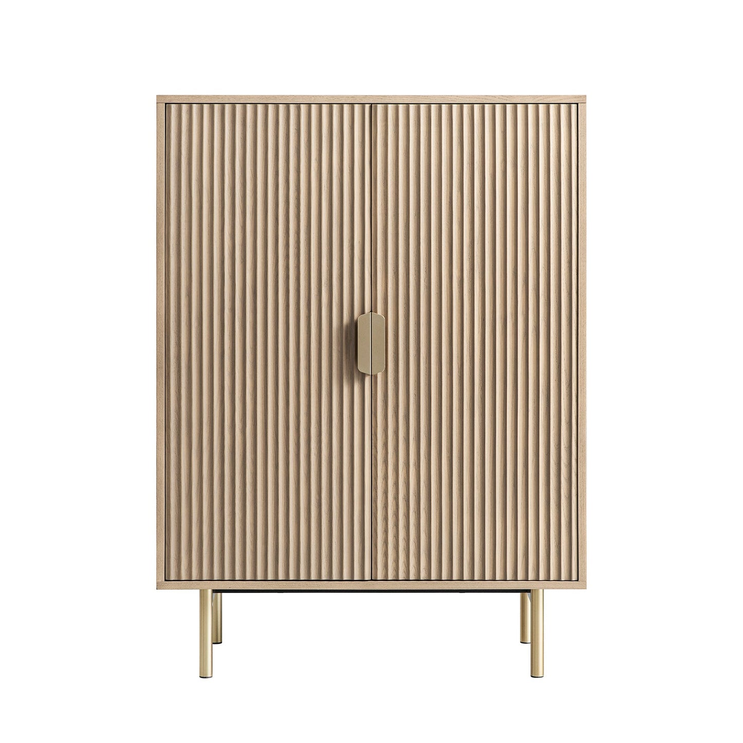 Richmond Ridged Highboard Storage Cabinet, Light Ash