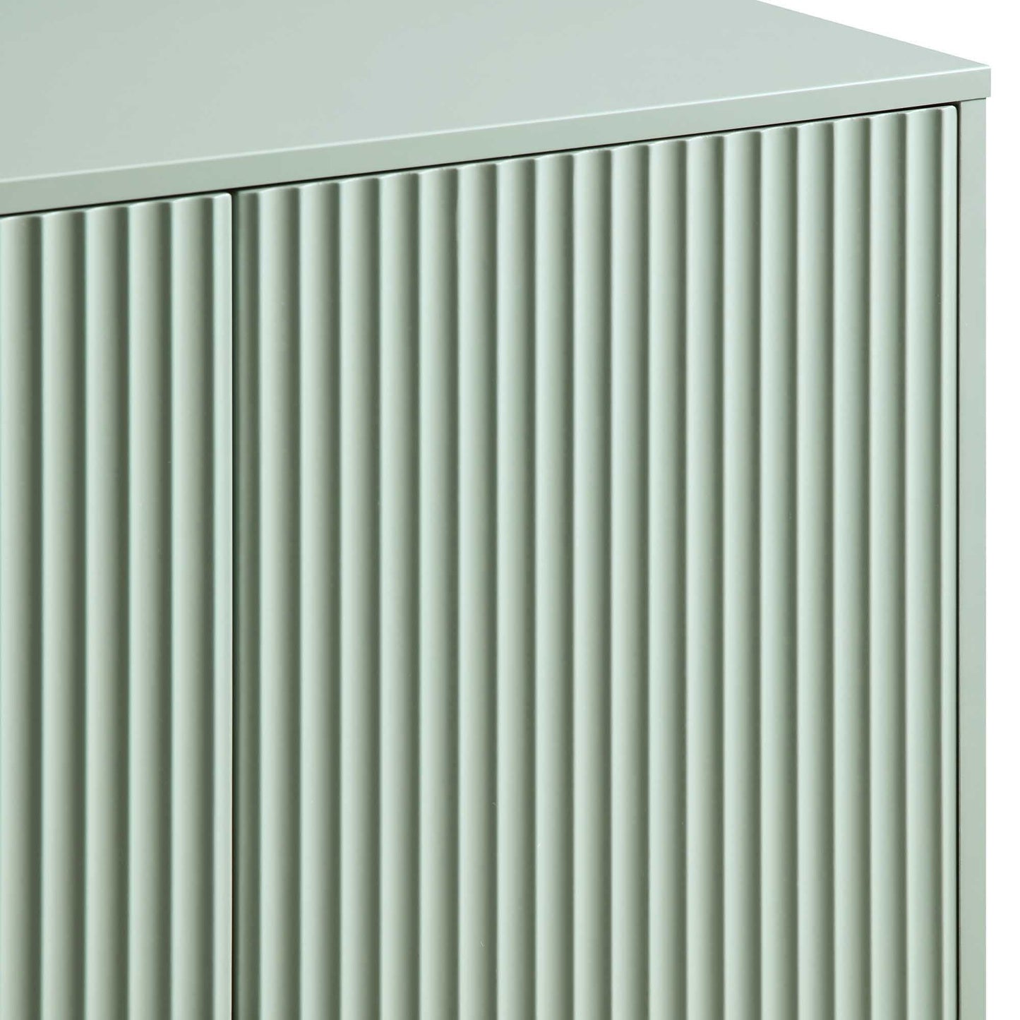Richmond Ridged Highboard Storage Cabinet, Matte Sage Green