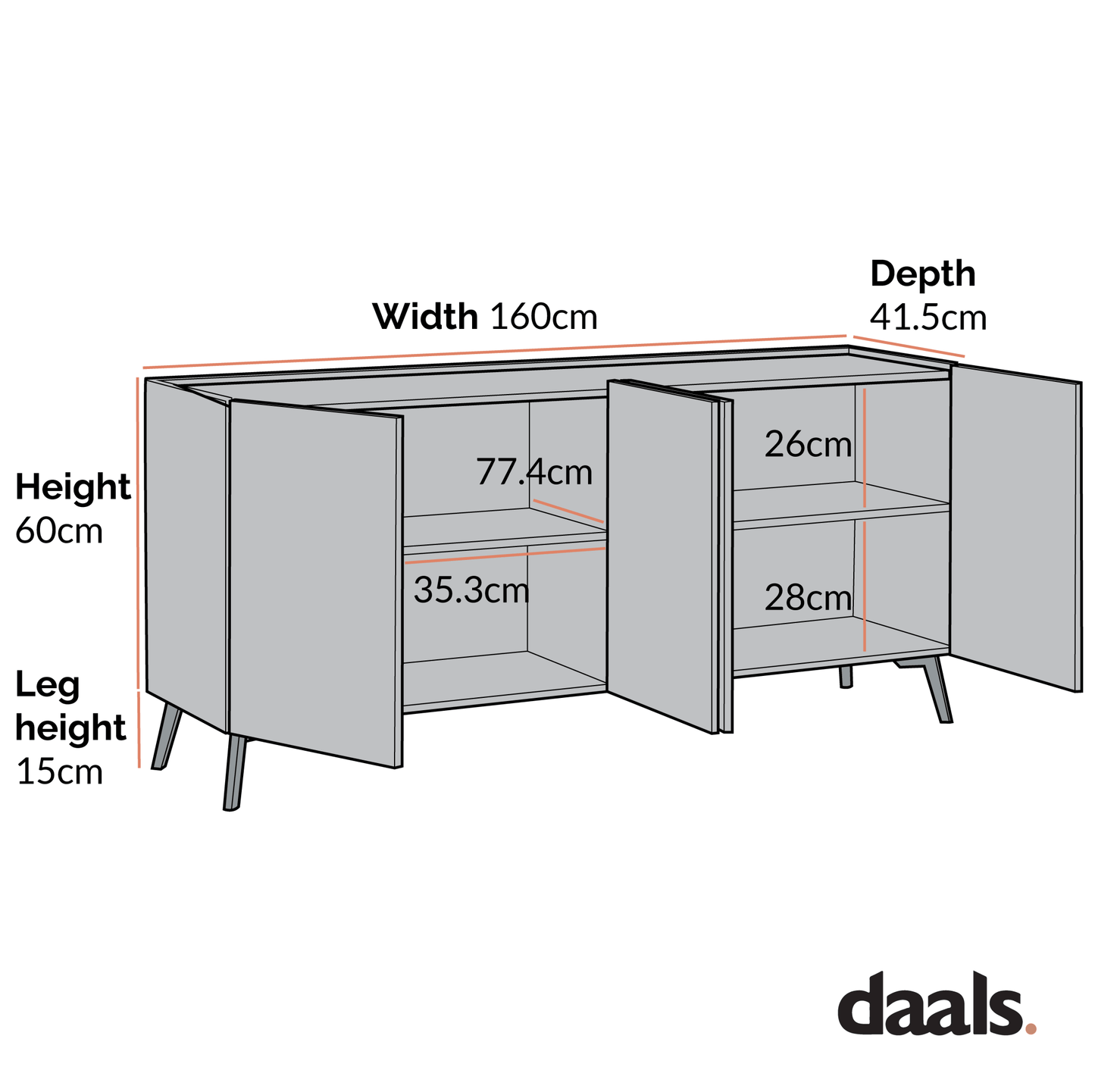 Bohdi Oak 160cm Wide Sideboard